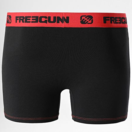 Freegun - Juego de 2 bóxers ultra elásticos Negro Rojo