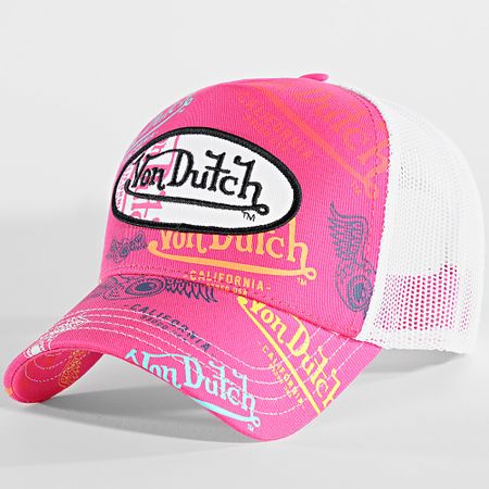 Von Dutch - Gorra Trucker VD-1-CT Blanco Rosa Fucsia