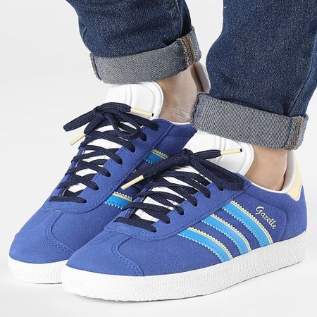 Adidas Originals - Gazelle Mujer Zapatillas IE0439 Azul Real Azul Brillante Casi Amarillo