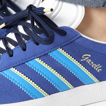 Adidas Originals - Gazelle Mujer Zapatillas IE0439 Azul Real Azul Brillante Casi Amarillo