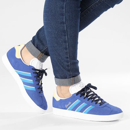 Adidas Originals - Gazelle Mujer Zapatillas IE0439 Azul Real Azul Brillante Casi Amarillo