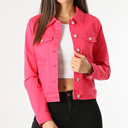 Vero Moda - Chaqueta vaquera Crop Soya Mujer Rosa Fucsia