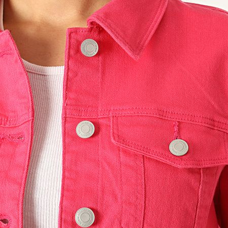 Vero Moda - Chaqueta vaquera Crop Soya Mujer Rosa Fucsia