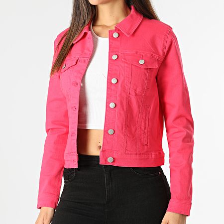 Vero Moda - Chaqueta vaquera Crop Soya Mujer Rosa Fucsia