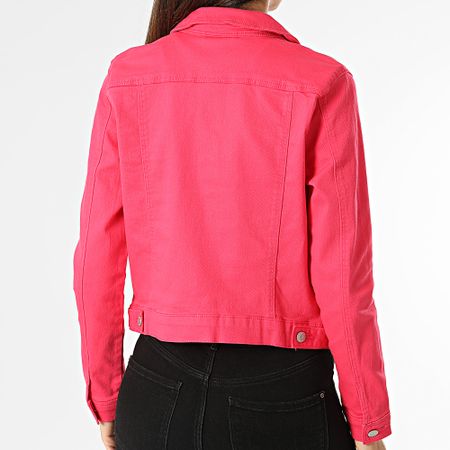 Vero Moda - Chaqueta vaquera Crop Soya Mujer Rosa Fucsia