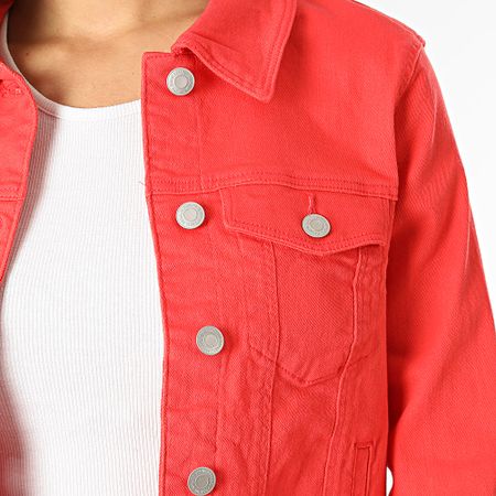 Vero Moda - Chaqueta vaquera roja Crop Soya para mujer