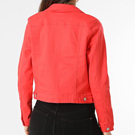 Vero Moda - Chaqueta vaquera roja Crop Soya para mujer