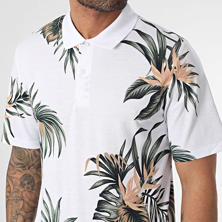 Jack And Jones - Lapalma Polo Manga Corta Blanco Floral