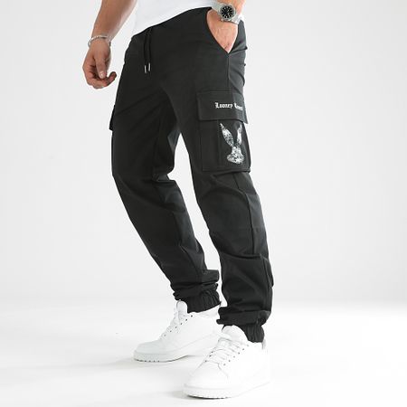 Looney Tunes - Bugs Bunny Graffiti Black And White Cargo Pants Negro