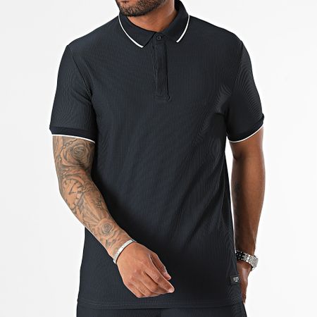 Zelys Paris - Conjunto de polo Club azul marino de manga corta y pantalón corto de jogging
