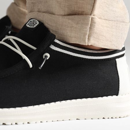 Hey Dude - Mocasines Wally Letterman Negro Blanco