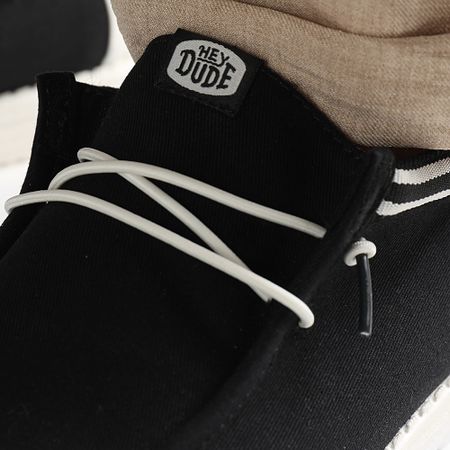 Hey Dude - Mocasines Wally Letterman Negro Blanco