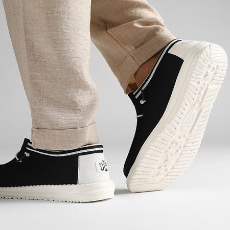 Hey Dude - Mocasines Wally Letterman Negro Blanco