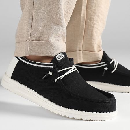Hey Dude - Mocasines Wally Letterman Negro Blanco