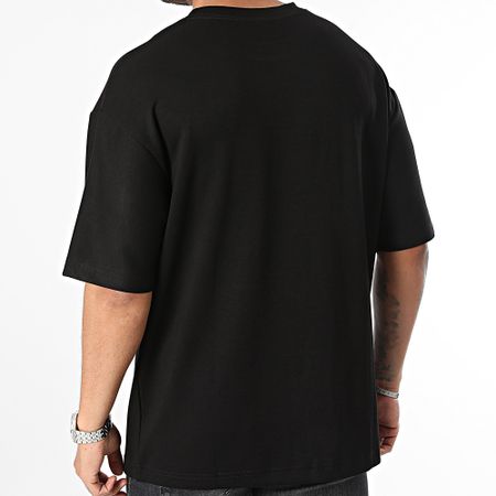 John H - Negro Blanco Bolsillo Oversize Tee Shirt