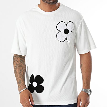 John H - Camiseta Floral Blanca