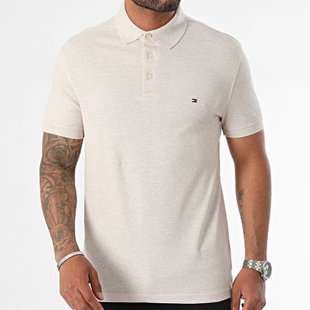 Tommy Hilfiger - Polo Slim Manga Corta 1985 7771 Beige Chiné
