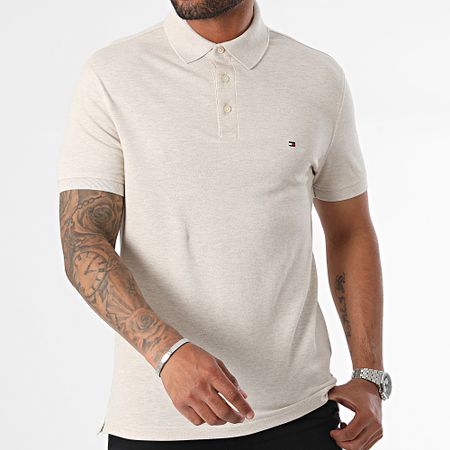 Tommy Hilfiger - Polo Slim Manga Corta 1985 7771 Beige Chiné
