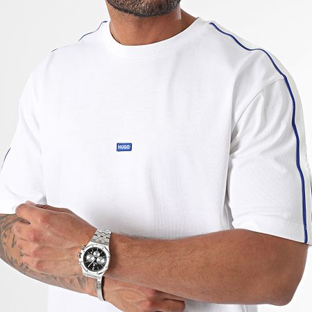 Hugo Azul - Camiseta de rayas Neloy 50516980 Blanco