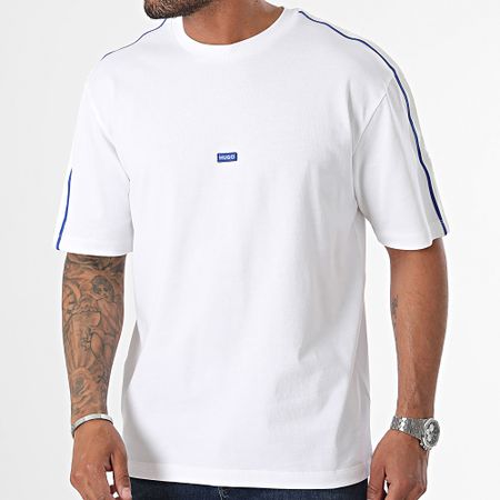 Hugo Azul - Camiseta de rayas Neloy 50516980 Blanco