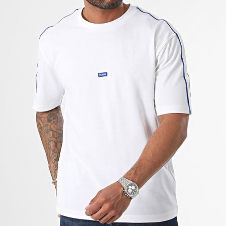 Hugo Azul - Camiseta de rayas Neloy 50516980 Blanco