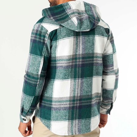 LBO - Camisa a cuadros con capucha 1218 Bottle Green