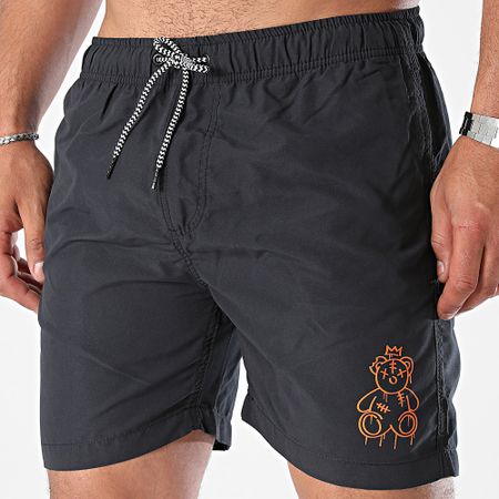 Sale Môme Paris - Pantalones cortos de baño Teddy Bear King Negro Naranja