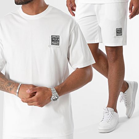 Classic Series - Conjunto de camiseta oversize blanca y pantalón corto de jogging