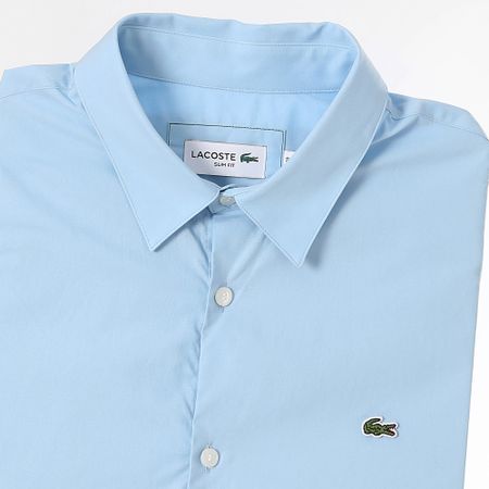 Lacoste - Camisa Manga Larga Logo Cocodrilo Bordado Azul Claro