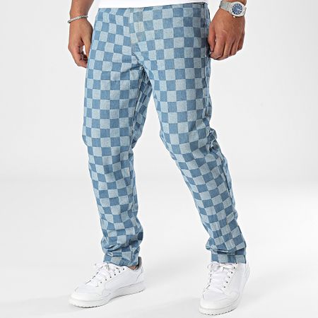 Frilivin - Lavado azul Vaqueros azules a cuadros