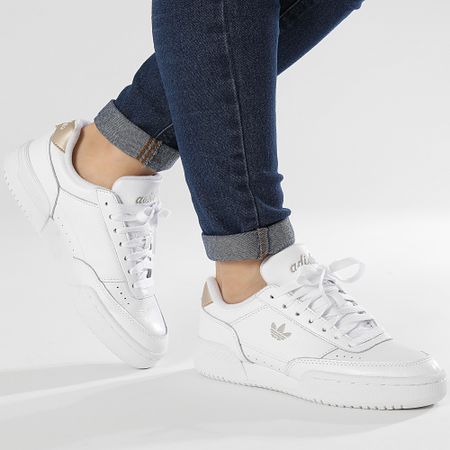 Adidas Originals - Mujer Zapatillas Court Super W IF9432 Calzado White Wonder Gold Met Wonder Beige