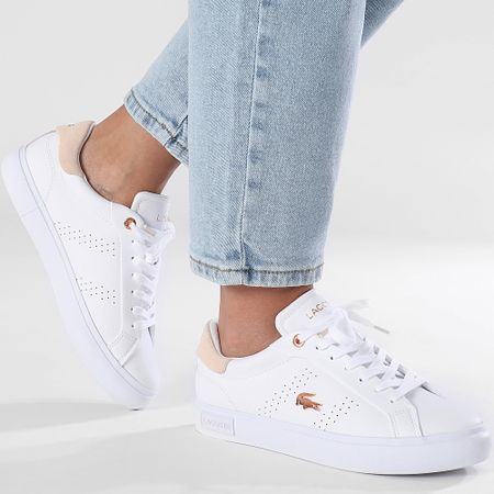 Lacoste - Zapatillas Mujer Powercourt 2.0 2241 Blanco Rosa Claro