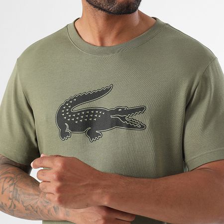 Lacoste - Tee Shirt Big Logo Crocodile Regular Fit Caqui Verde
