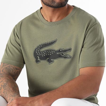 Lacoste - Tee Shirt Big Logo Crocodile Regular Fit Caqui Verde