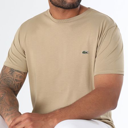 Lacoste - Camiseta logo cocodrilo bordado Regular Fit Beige