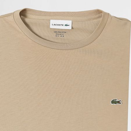 Lacoste - Camiseta logo cocodrilo bordado Regular Fit Beige