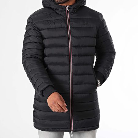 Schott NYC - Riverso Chaqueta larga reversible con capucha Negro