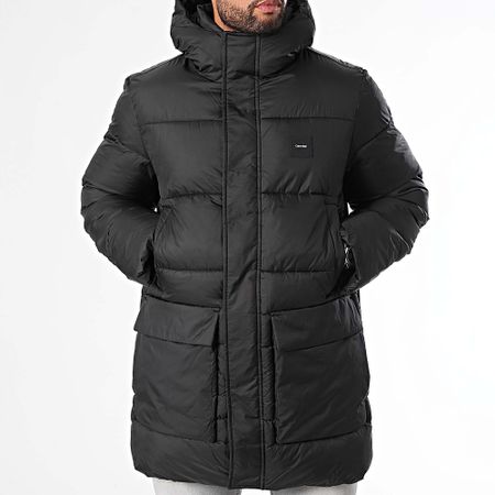 Calvin Klein - Puffer largo acolchado con capucha 3465 Negro