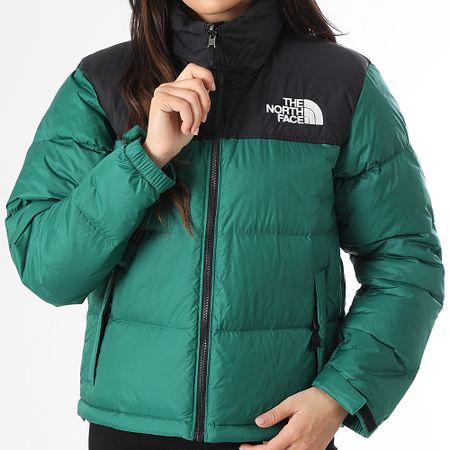 The North Face - Abrigo Retro Nuptse Mujer A3XEO Verde Negro