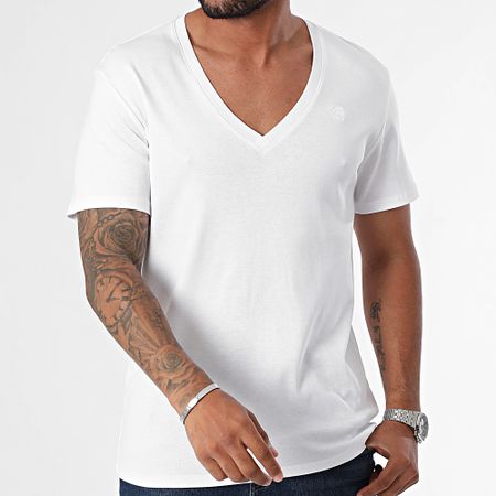 G-Star - Lote de 2 camisetas con cuello en V D25500-124 Blanco
