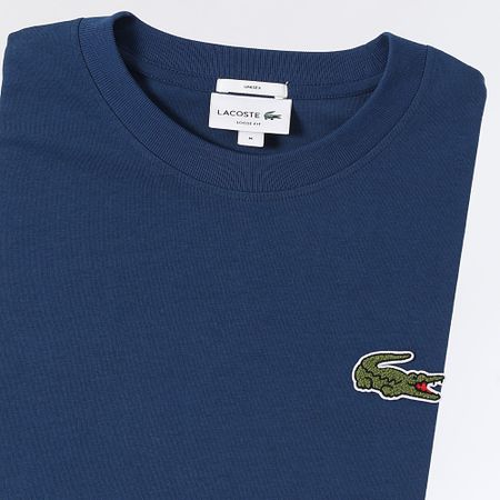 Lacoste - Azul marino Oversize Loose Fit Big Logo Crocodile Embroidered Tee Shirt