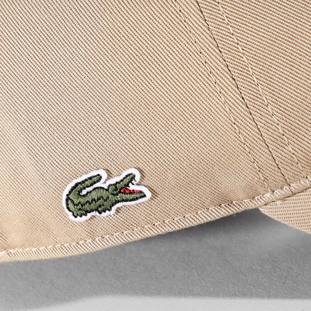 Lacoste - Gorra Beige Cocodrilo Bordado Logo Lateral