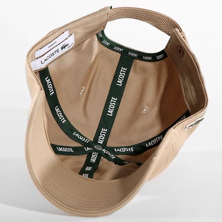 Lacoste - Gorra Beige Cocodrilo Bordado Logo Lateral