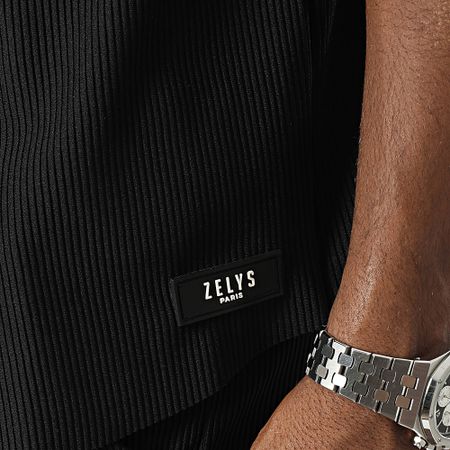 Zelys Paris - Conjunto negro de camisa de manga corta y pantalón