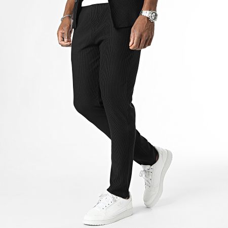 Zelys Paris - Conjunto negro de camisa de manga corta y pantalón