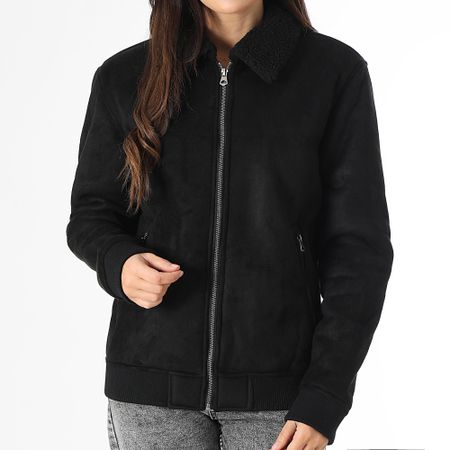 Classic Series - Chaqueta negra con cremallera para mujer