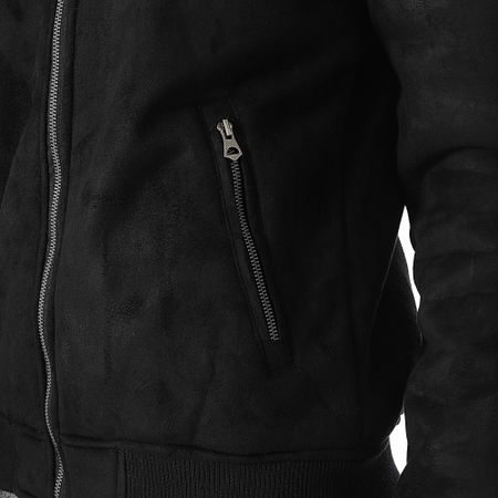 Classic Series - Chaqueta negra con cremallera para mujer