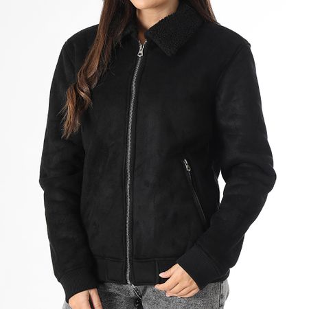 Classic Series - Chaqueta negra con cremallera para mujer