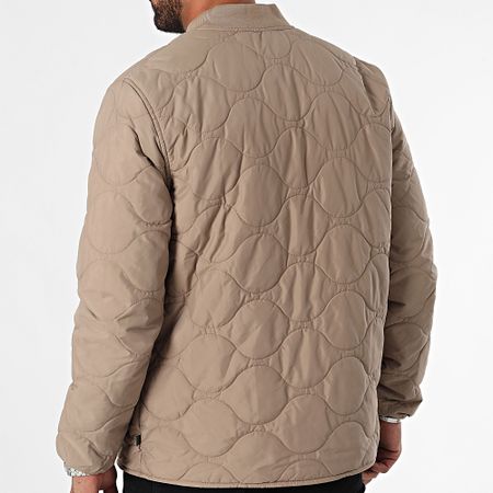 Only And Sons - Chaqueta con cremallera Art Quilt Taupe
