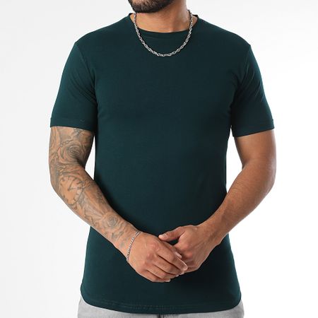 LBO - Lote de 3 camisetas bajas redondeadas 3552 Negro Blanco Verde Botella